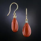 Женские каплевидные овальные висячие серьги, стразы из синтетического кораллового камня, инкрустированные золотым крючком, свадебные украшения для невесты