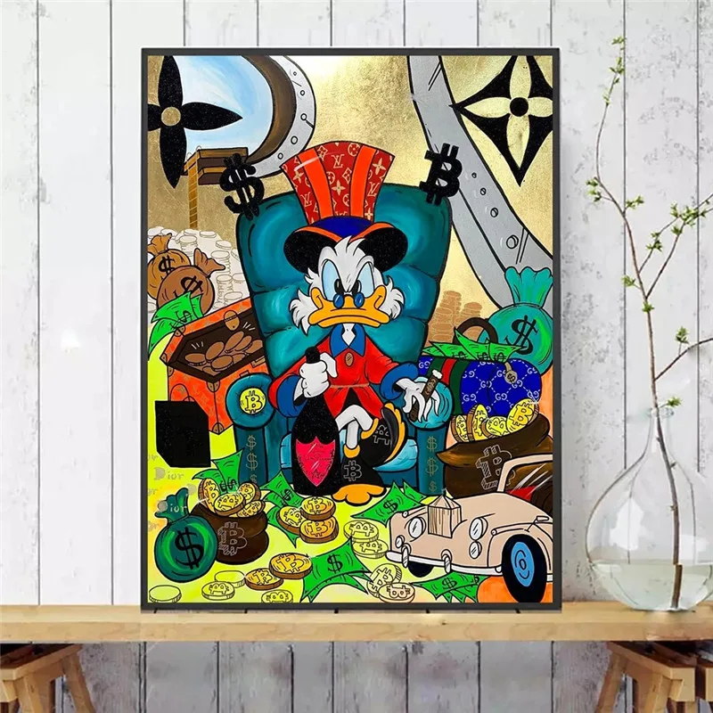 Граффити искусство Alec Монополия скругель макдак деньги холст картины настенное
