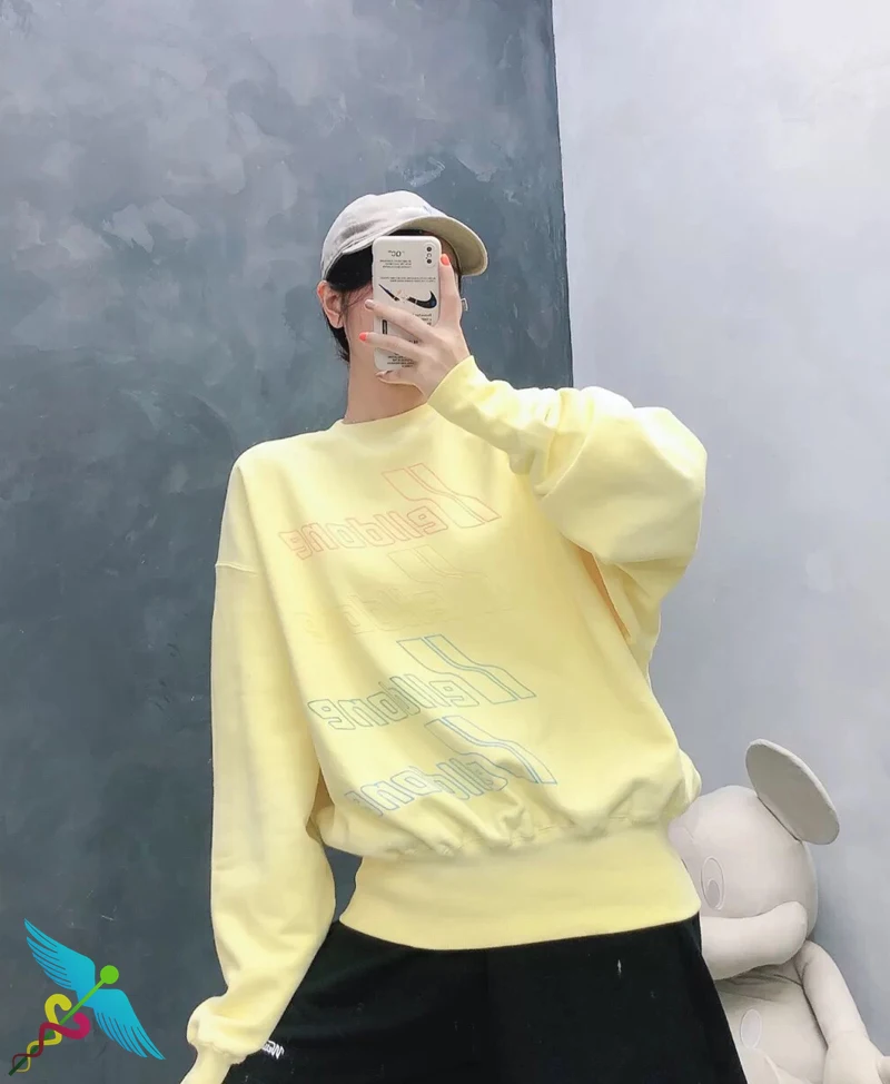 

Oversized We11Done Long Sleeve hoodies Men Women High Quality Cotton 3D Foam Printing Sweatshirt WELLDONE Casual Tops
