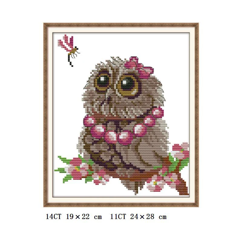 cross stitch DA221 Joy Sunday вышивка крестиком наборы сова Животные узоры 14ct 11ct DMC DIY Ручная рукоделие Печатный холст для вышивки крестом - Цвет: cross stitch DA221