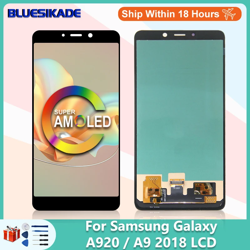

6.3" AMOLED For Samsung Galaxy A9 2018 LCD A800 Display For A920F A920 A9 PRO A9S LCD Touch Screen Digitizer Display Replacement