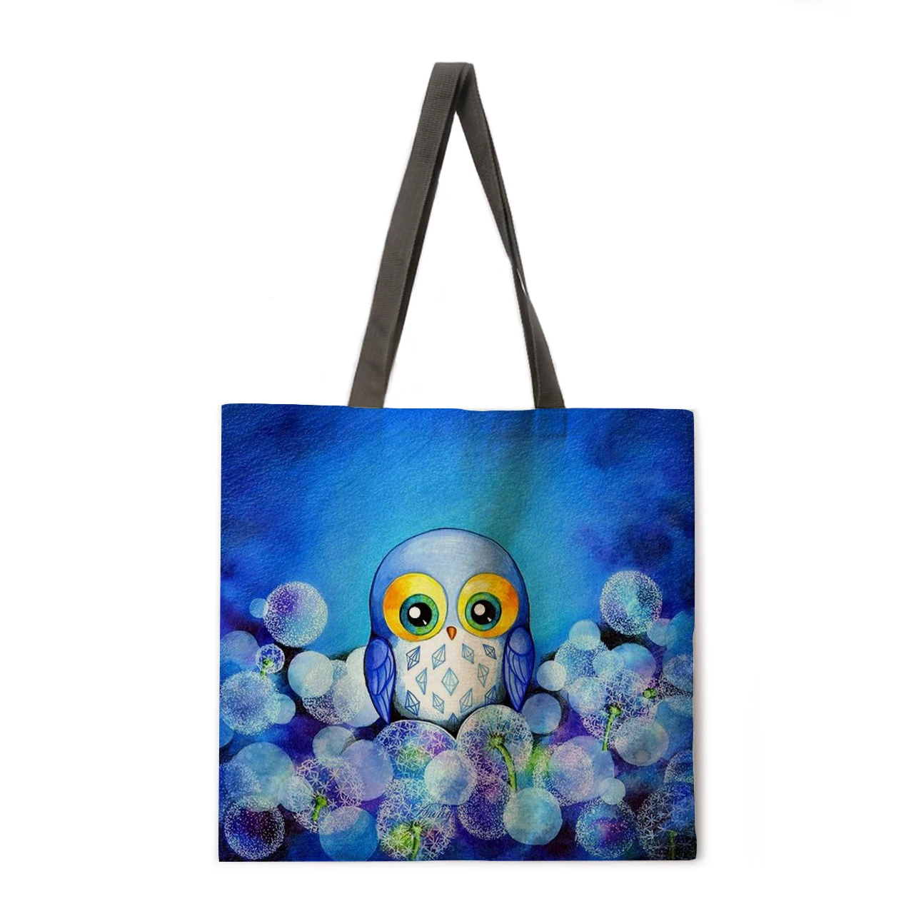 

Ladies casual bag printing bag cartoon owl outdoor shoulder bag ladies handbag foldable shopping bag