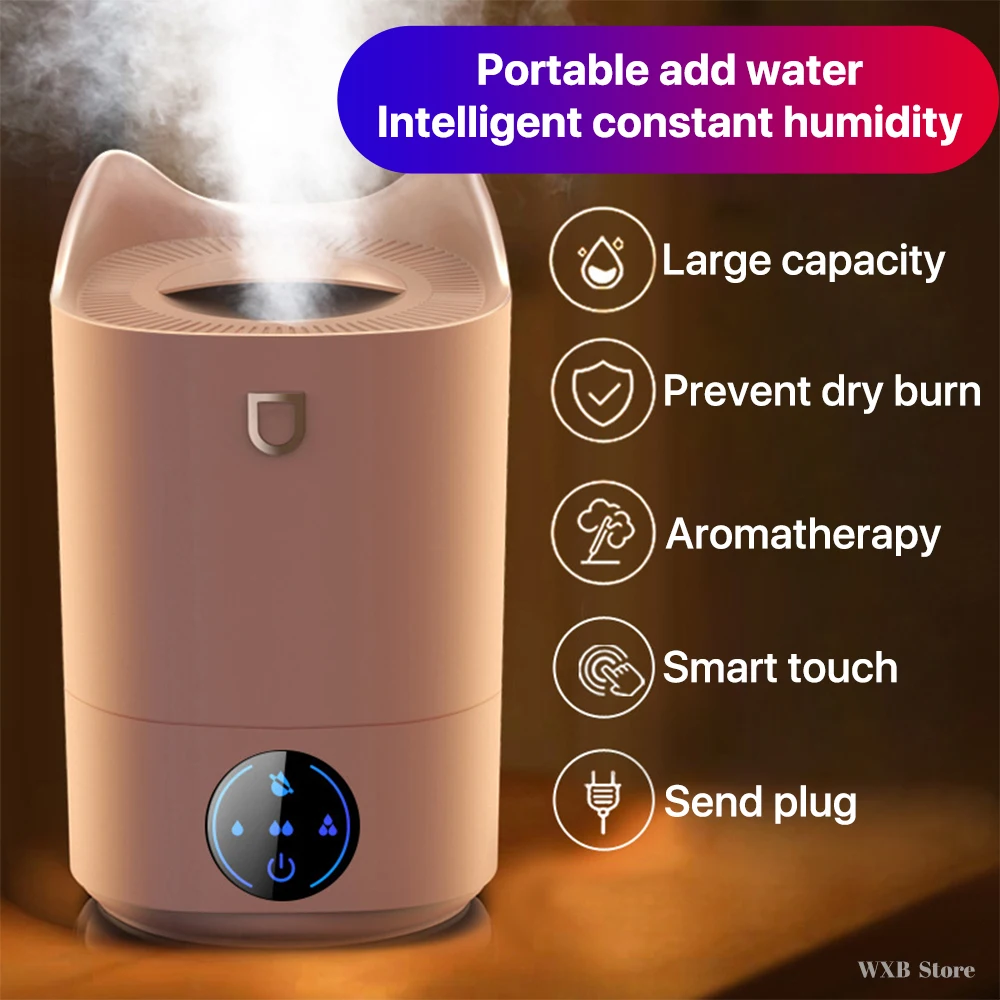 

4000ML Home Air Humidifier Double Nozzle Cool Mist Aroma Diffuser with Coloful LED light Heavy fog Ultrasonic Humidificador