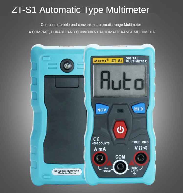 

High precision digital multimeter automatic capacitance meter pocket intelligent fire resistance button multimeter ZT-S1