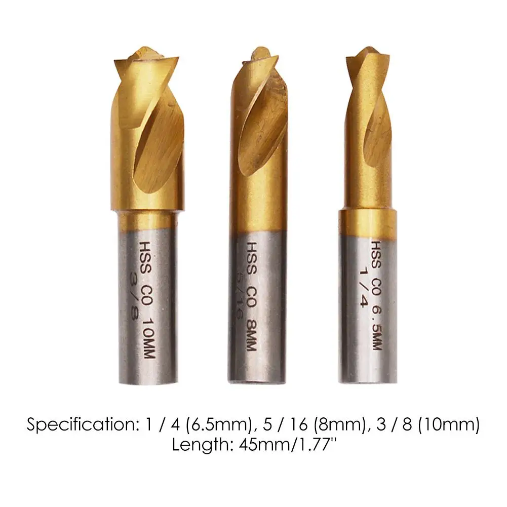 

3pcs 6.5mm 8mm 10mm HSS CO Hex Sheet Solder Joint Removal Drill Spot Weld Cutter Remover Drill Bits Replacement Tool