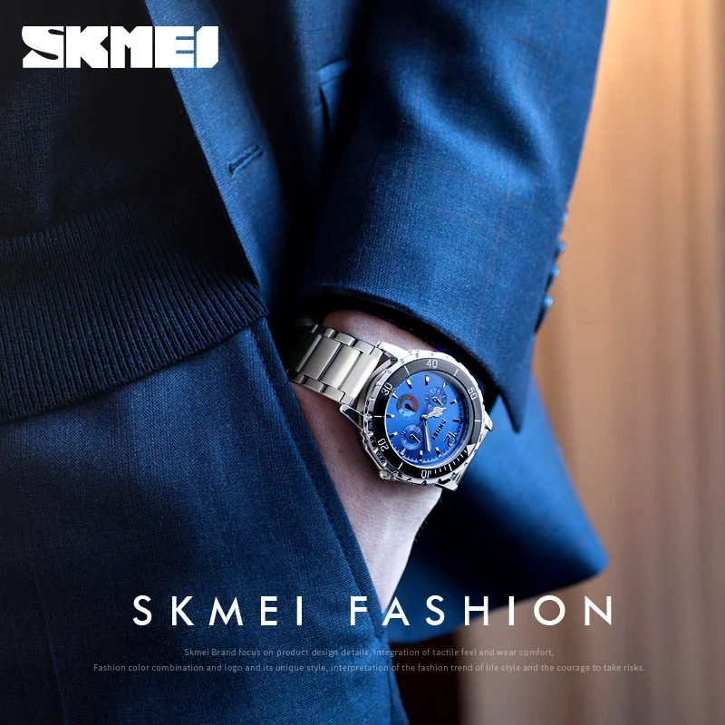 SKMEI Top Роскошные деловые часы мужские роскошные модные кварцевые наручные