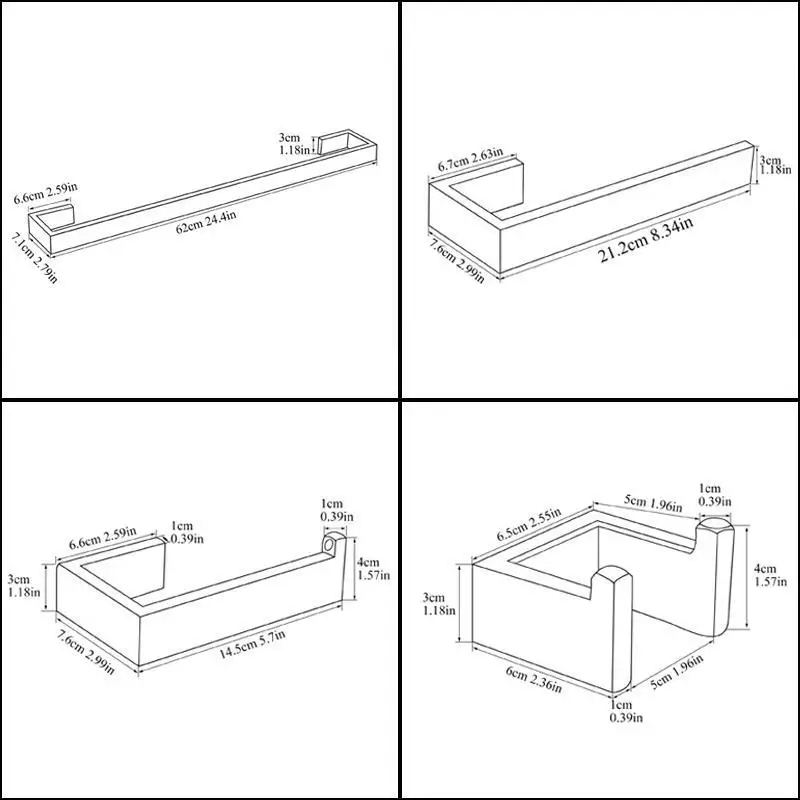 Набор оборудования для ванной черный крючок халата вешалка полотенец барная