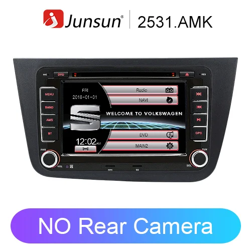 NO Rear Camera Junsun 2 din автомагнитола " автомобильный DVD Радио мультимедийный плеер для Seat Altea 2004- Толедо 2004-2009 gps навигация автомобильный аудио - Цвет: NO Rear Camera