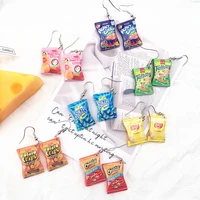 1pair drop earrings flatback resin candy dangle simulation food jewelry for children and woman