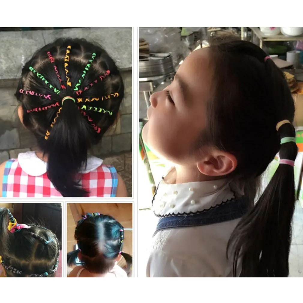 

New 500/1000PCS The Colorful TRP Environmental Protection Material Used by Children Resists Pulling Hair Holder Rubber Band