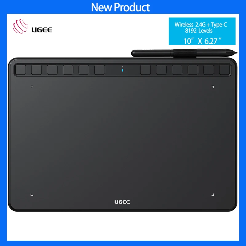 

UGEE S1060/S1060W ручка планшет беспроводной 2,4G 10''X 6,27 ''цифровой чертеж планшет без батареи USB-C с 8192 уровнями давления ручка