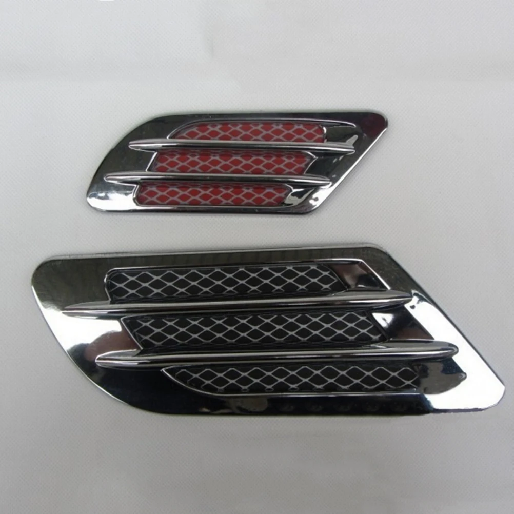 

High Quality 2Pcs/Set Car Side Air Flow Vent for Fender Hole Cover Intake Grille Duct Decoration ABS Plastic Sticker