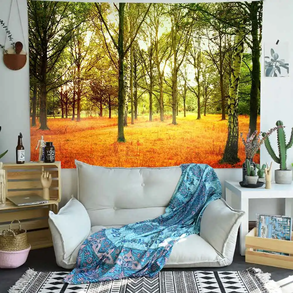 Simsant осенний гобелен с изображение листьев пейзаж кленовое Дерево Искусство