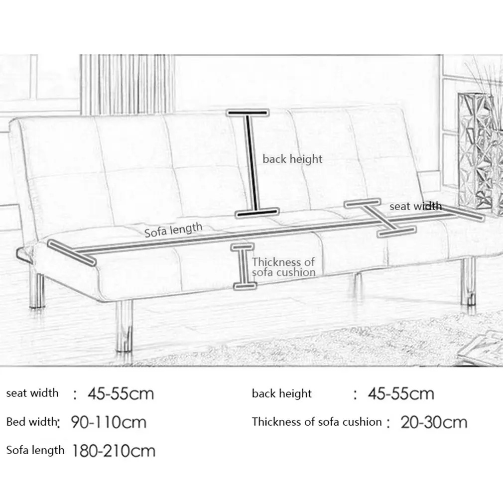 

Home Sofa Cover Full-inclusive Non-armrest Sofa Cover Solid Color Sofa Cover Sofa Bed Universal Cover
