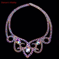 belly dance necklace rhinestone chain female high end diamond studded competition performance accessories