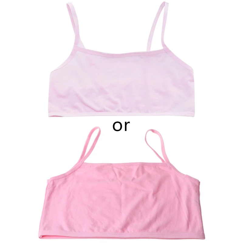 

Puberty Teenage Girl Cotton Underwear Student Brassiere Training Bra Solid Color