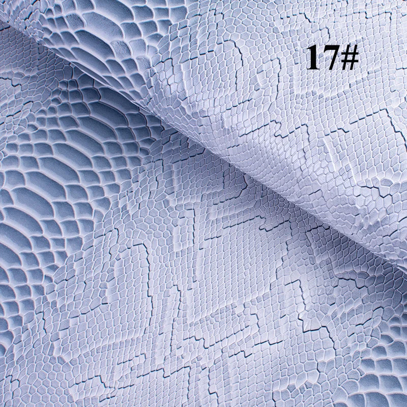 17 light grey Meetee 45x137 см 1,2 мм Толстая кожаная ткань искусственная синтетическая змеиная кожа ПВХ материал для багажа бумажник ремень DIY Аксессуары - Цвет: 17 light grey