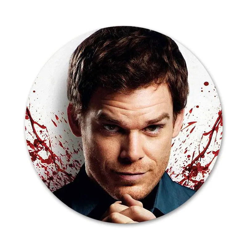

58mm Tv Show Dexter Morgan Fashion Icons Pins Badge Decoration Brooches Metal Badges For Backpack Decoration