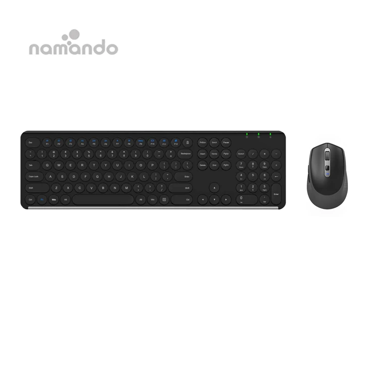 

Wireless Keyboard and Mouse Rechargeable Ergonomic Full Size with Number Pad 2.4G Slim Keyboard and Mouse Set