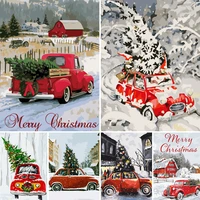 amtmbs christmas tree and car diy painting by numbers adults for drawing on canvas pictures by numbers wall art number decor