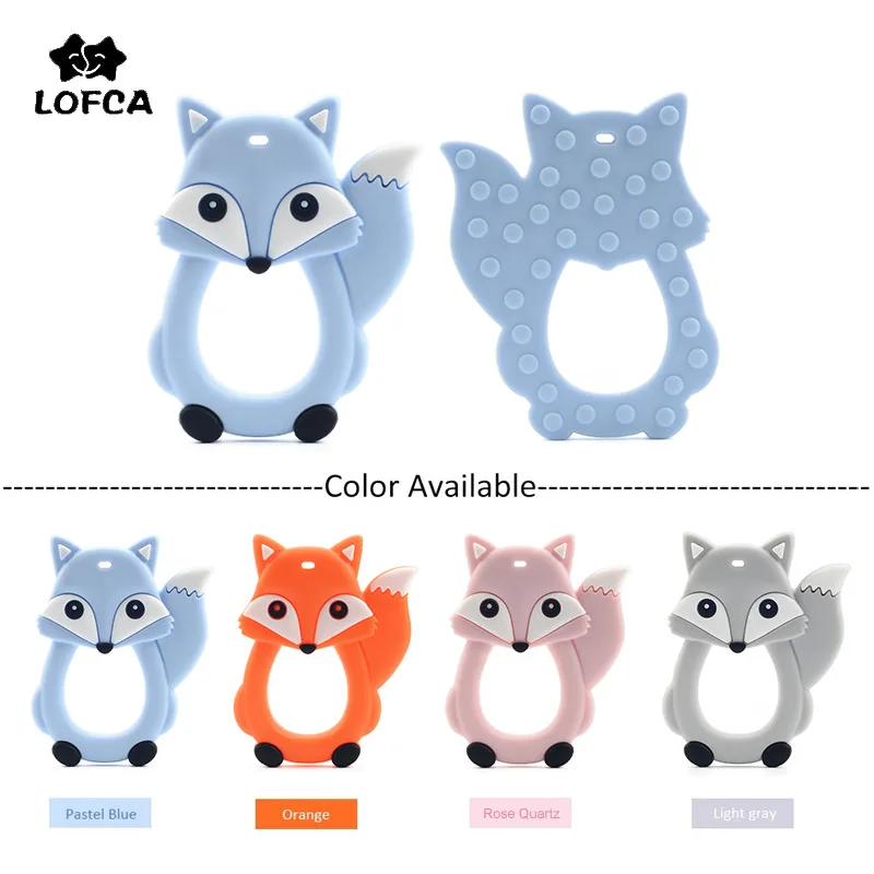 Силиконовый Прорезыватель LOFCA в виде лисы с рисунком из мультфильма для еды без