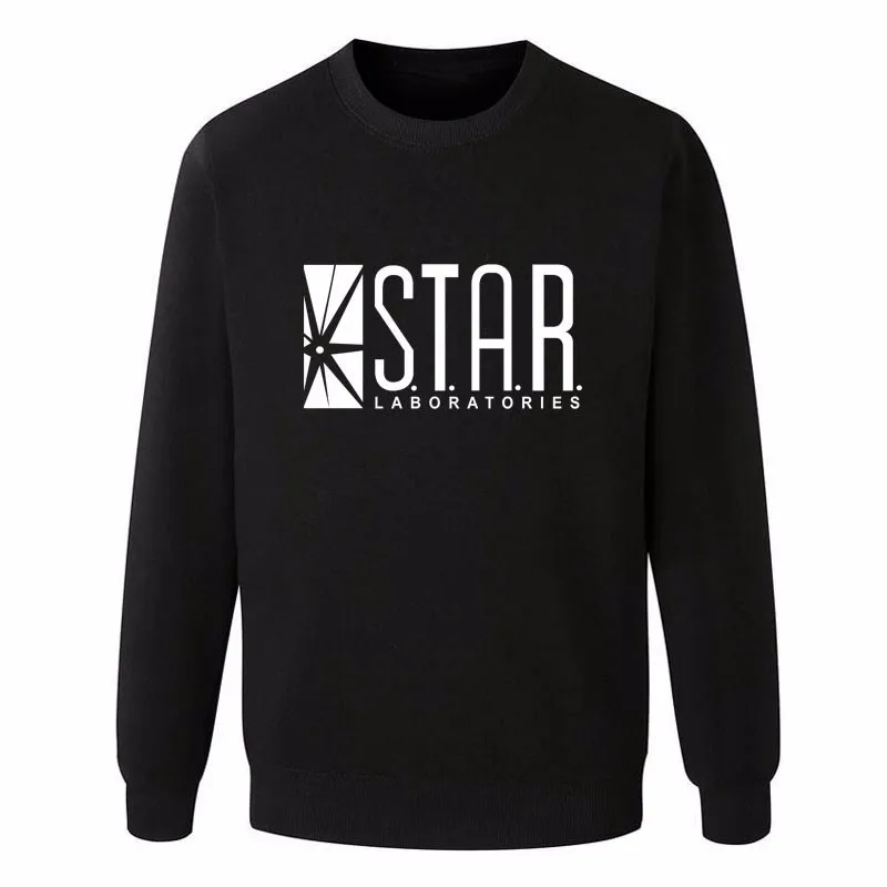 Черный Flash Barry Allen Star Lab Labs, черные толстовки, мужские пуловеры с длинным рукавом, толстовка, Мужская одежда, стрела, друг - Цвет: Черный