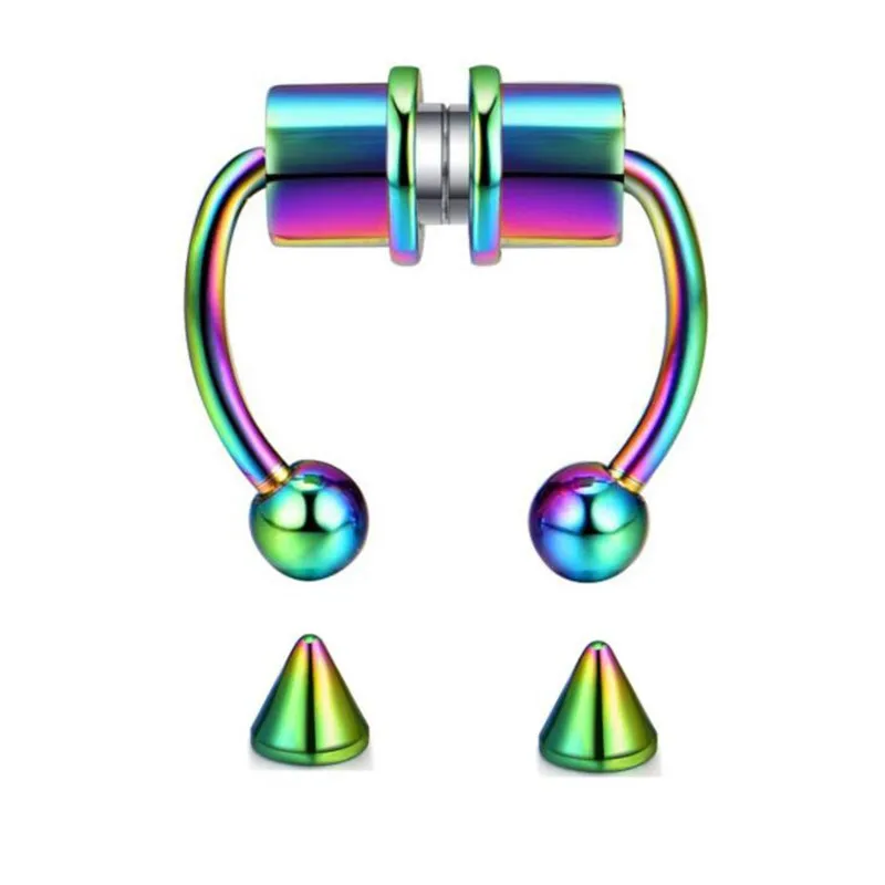 

Fashion Unisex Nose Ring Reusable Fake Magnetic Horseshoe Non Piercing Nose Hoop For Party Bars Birthday Wedding Gift