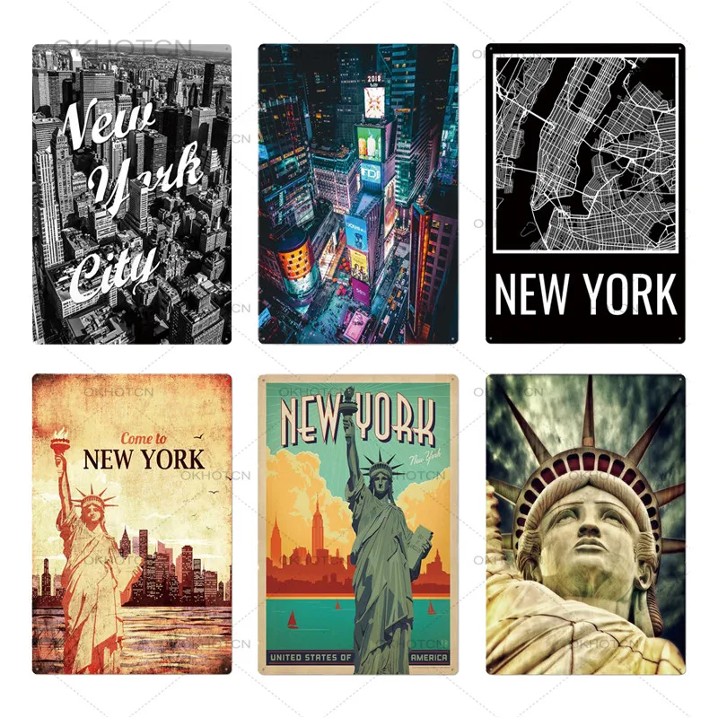 Стиль New York винтажный металлический постер Британский кофейный домик домашние