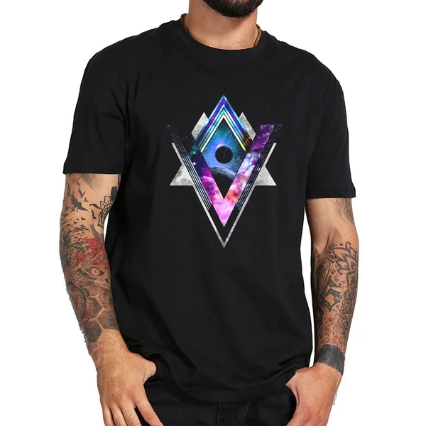 

geometric space Graphic Women's T-Shirt Cartoon t shirt men Unisex New Fashion tshirt