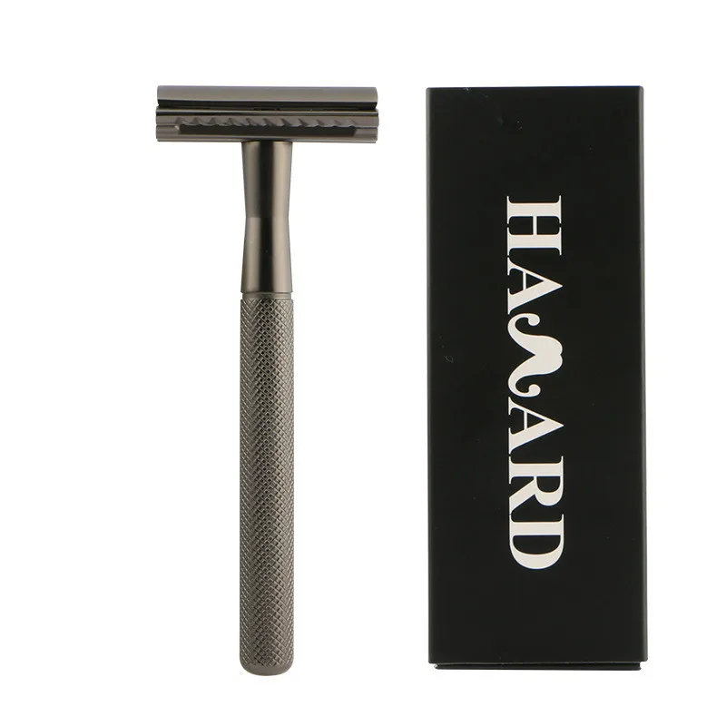 DDPGGL Safety Razor Men's Double Edge Zinc Alloy Manual Shaving Chrome Silver Women Hair Removal Shaver 10 Blades | Красота и