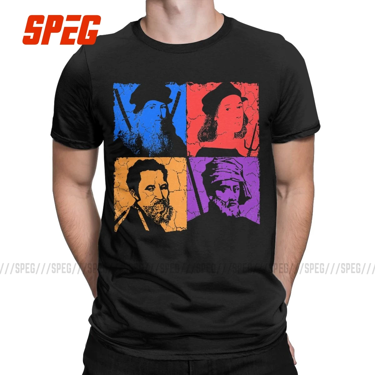 Michelangelo Leonardo Donatello Raphael футболки для мужчин Crazy 100% хлопковая футболка с вырезом