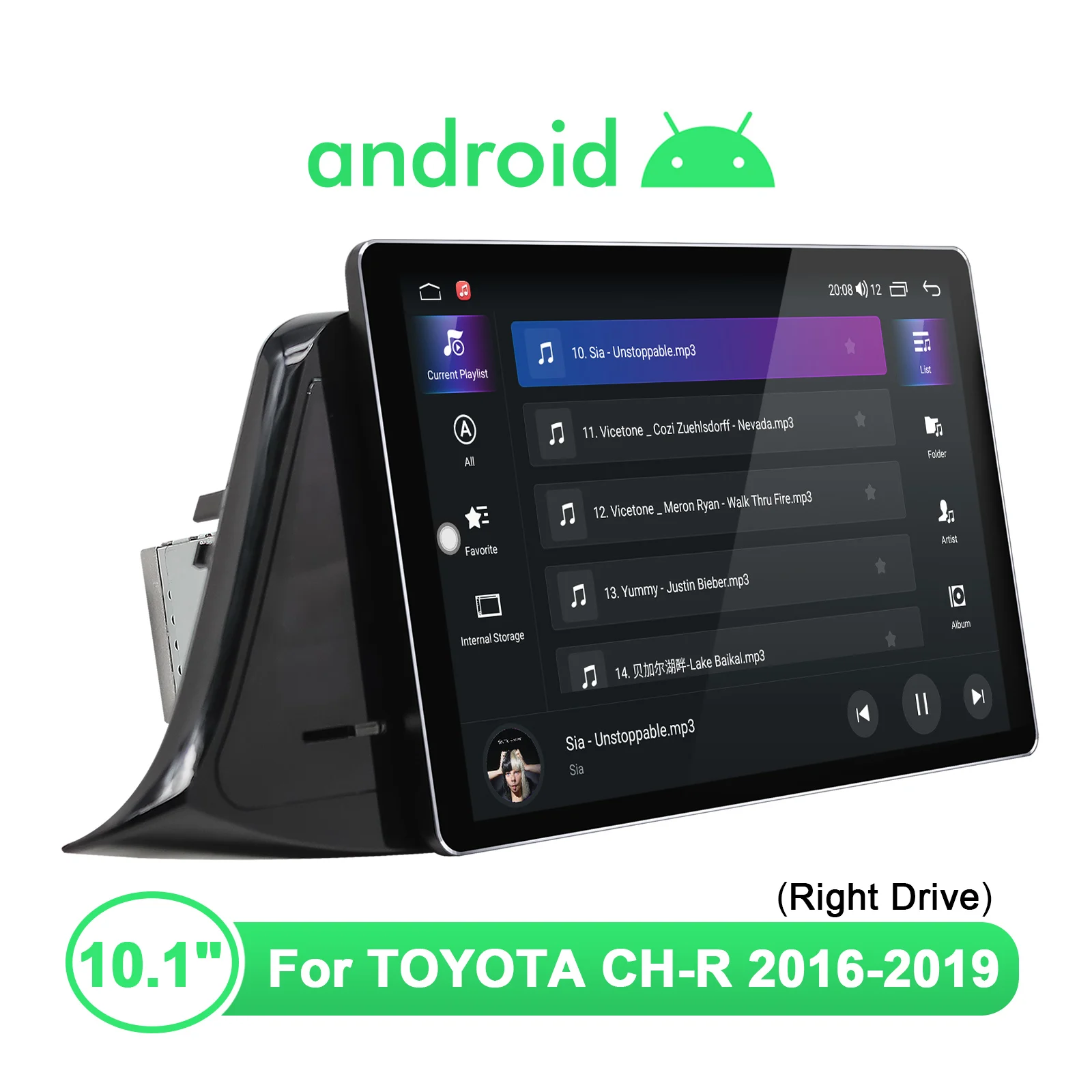 저렴한 JOYING 10.1 인치 자동차 라디오 스테레오 1280*800 와이파이/블루투스/Carplay/무선 안드로이드 자동차 도요타 CH-R 2016-2019 (오른쪽 드라이브)