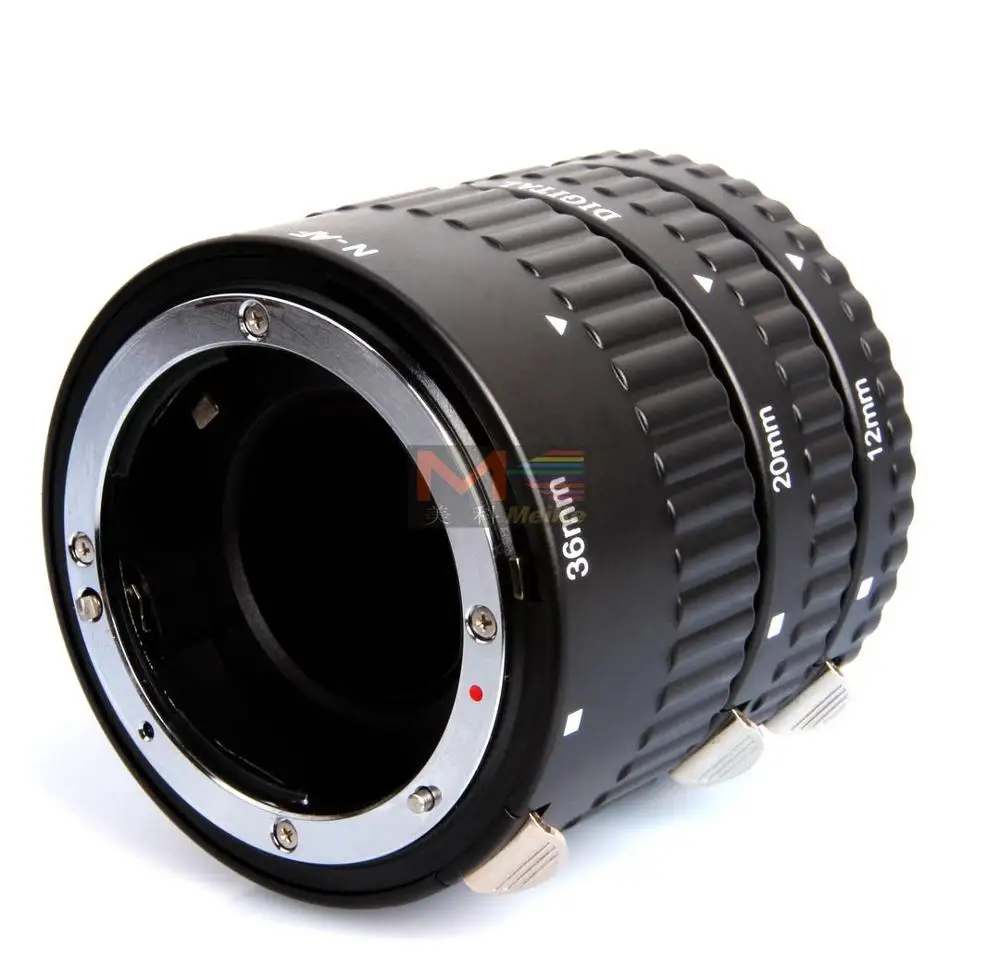 Meike MK-N-AF-A Metal Auto Focus AF Macro Extension Tube Set 12 20 36mm Adapter Ring For Nikon Digital SLR Camera Lens