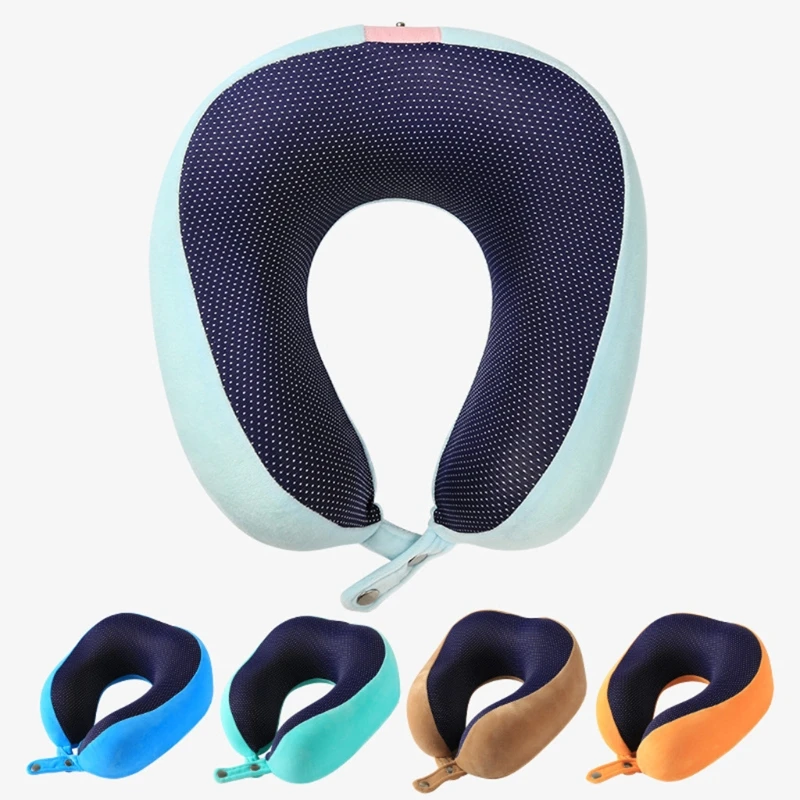 

U-Shaped Pillow Resilient Memory Foam Naps for Head and Neck Support Relax and Sleep Soundly Anywhere Machine Washable