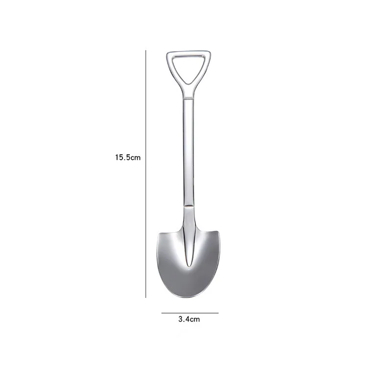 

304 Creative Dessert Watermelon Ice Cream Spoon Retro Shovel Coffee Spoon Stainless Steel Tip Shovel Flat Shovel
