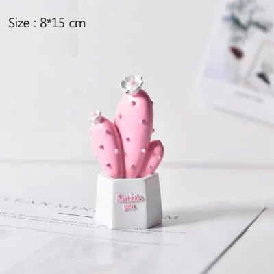 S-Pink-Cactus Strongwell нордическая имитация кактус смола статуя розовая девочка Подарочная скульптура современное искусство украшения дома аксессуары стол - Цвет: S-Pink-Cactus