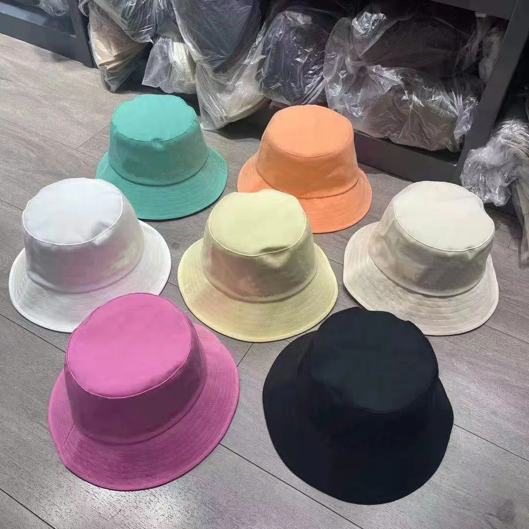 

2021 Unisex Cotton Bucket Hats Summer Foldable Sunscreen Panama Hat Solid Color Hip Hop Wide Brim Beach Outdoor Fisherman Hat-38