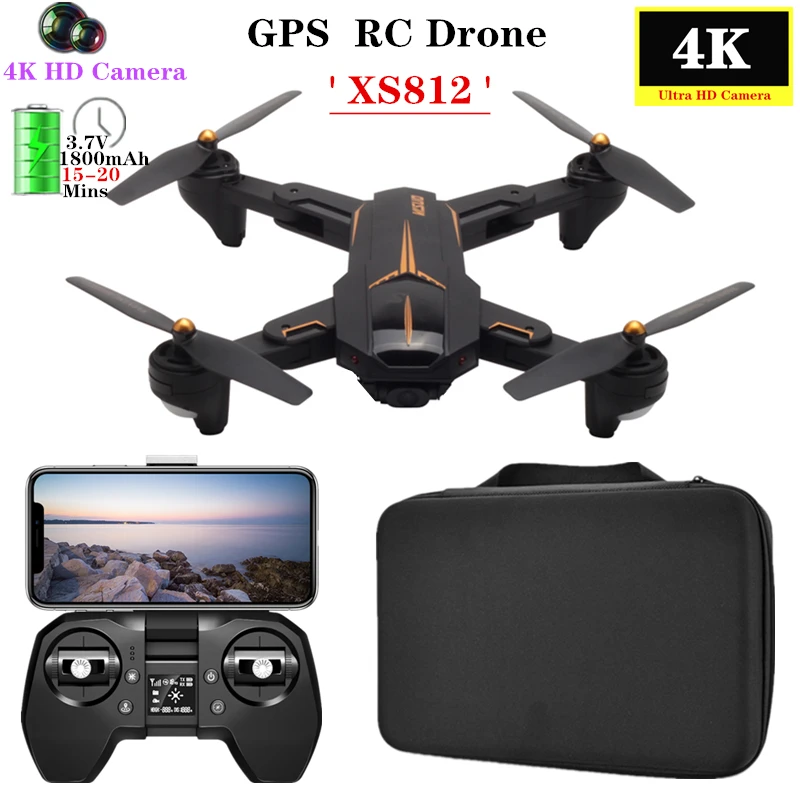 VISUO XS812 Радиоуправляемый Дрон GPS Дроны с 4K HD широкоугольной камерой БПЛА