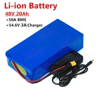 48v 20ah 13s lithium ion battery pack built in 30a50a bms and 54 6v 3a charger for electric bicycle power tools battery