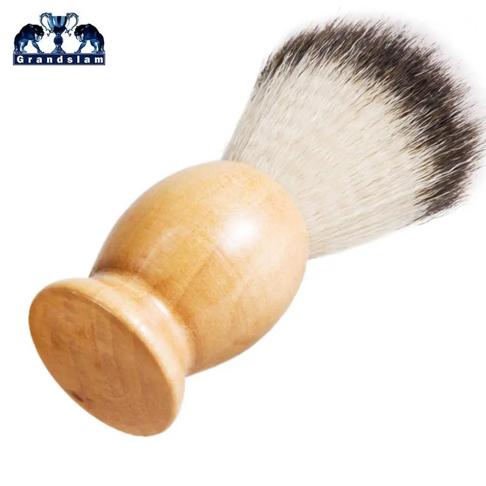 Grandslam Pro Синтетический нейлон бритье борода мыльная щетка деревянная ручка для
