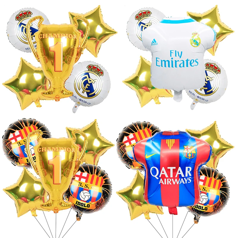 

Football Champion Large Gold Trophy Foil Balloons Team Jersey Helium Ballon Boy Football Celebration Birthday Party Decorations