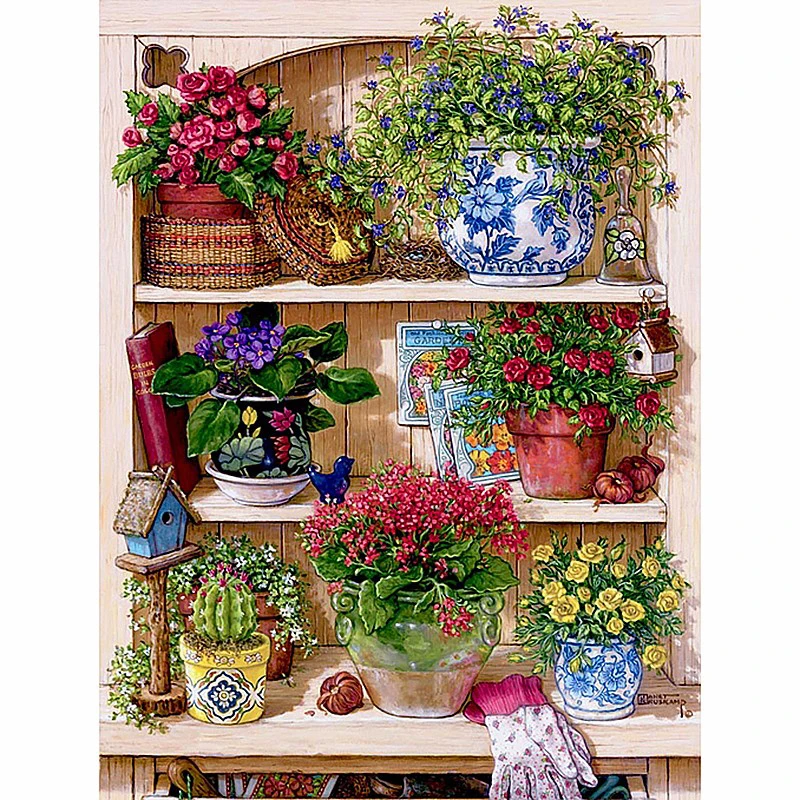 

5D Diy Diamond Accessories Painting Bright Flower Stand Full Drill Diamond Mosaic Embroidery Cross Stitch Kits Room Home Decor