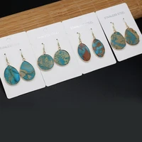 natural stone earrings irregular blue ocean ore charms for elegant women love romantic gift