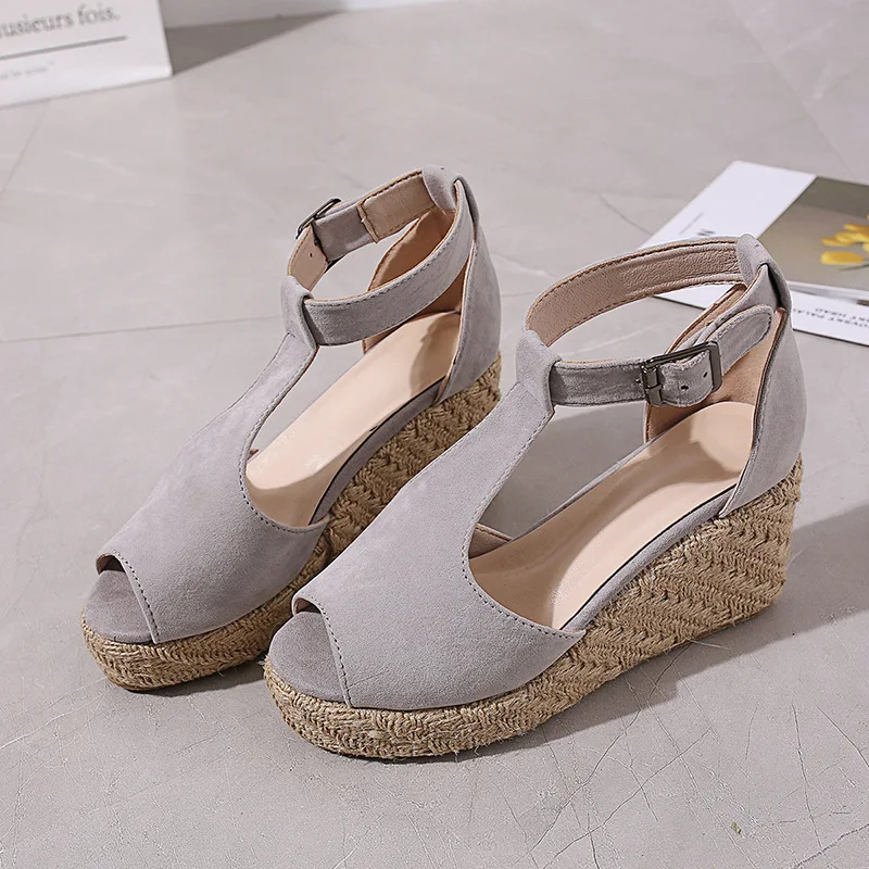 Летняя женская обувь на танкетке zapatos de mujer Модные леопардовые однотонные