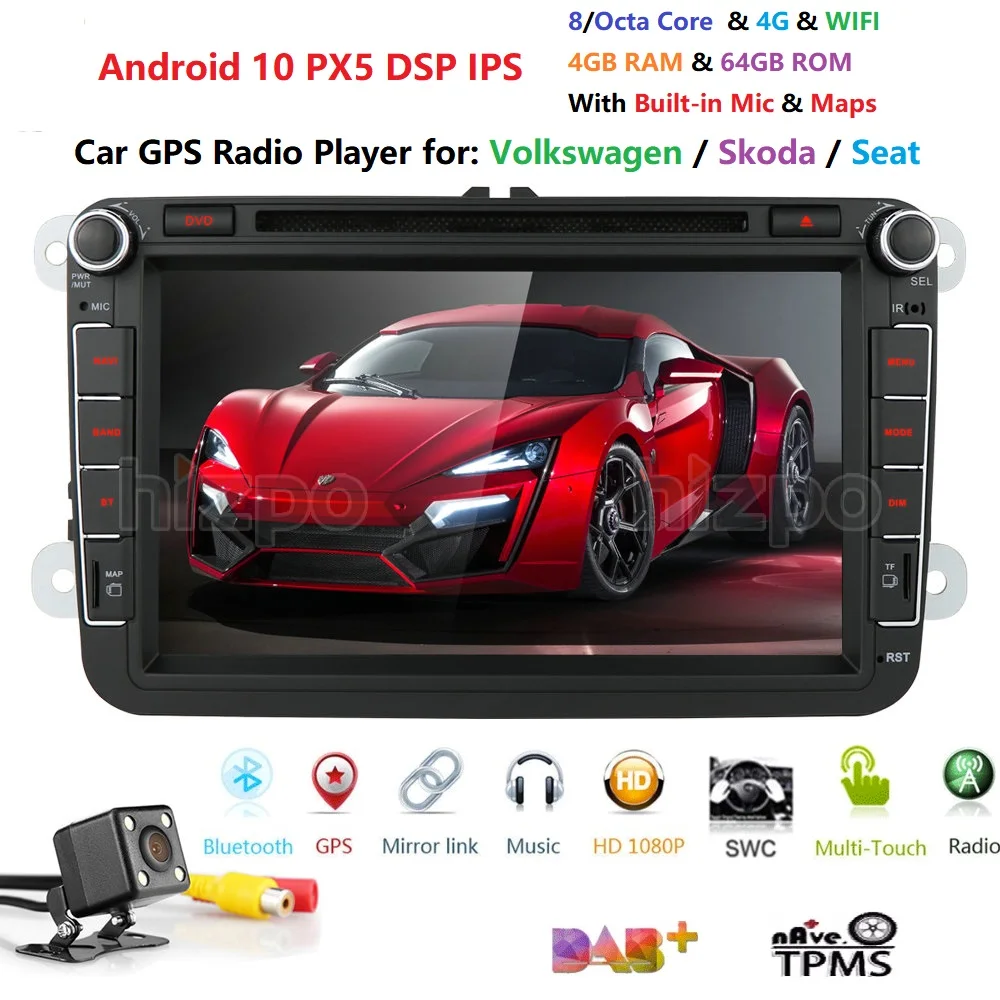 Wifi Android 9 0 GPS стерео 8 &quotавтомобильный DVD CD плеер для VW Volkswagen Jetta Golf 5 6 Skoda Passat Caddy T5