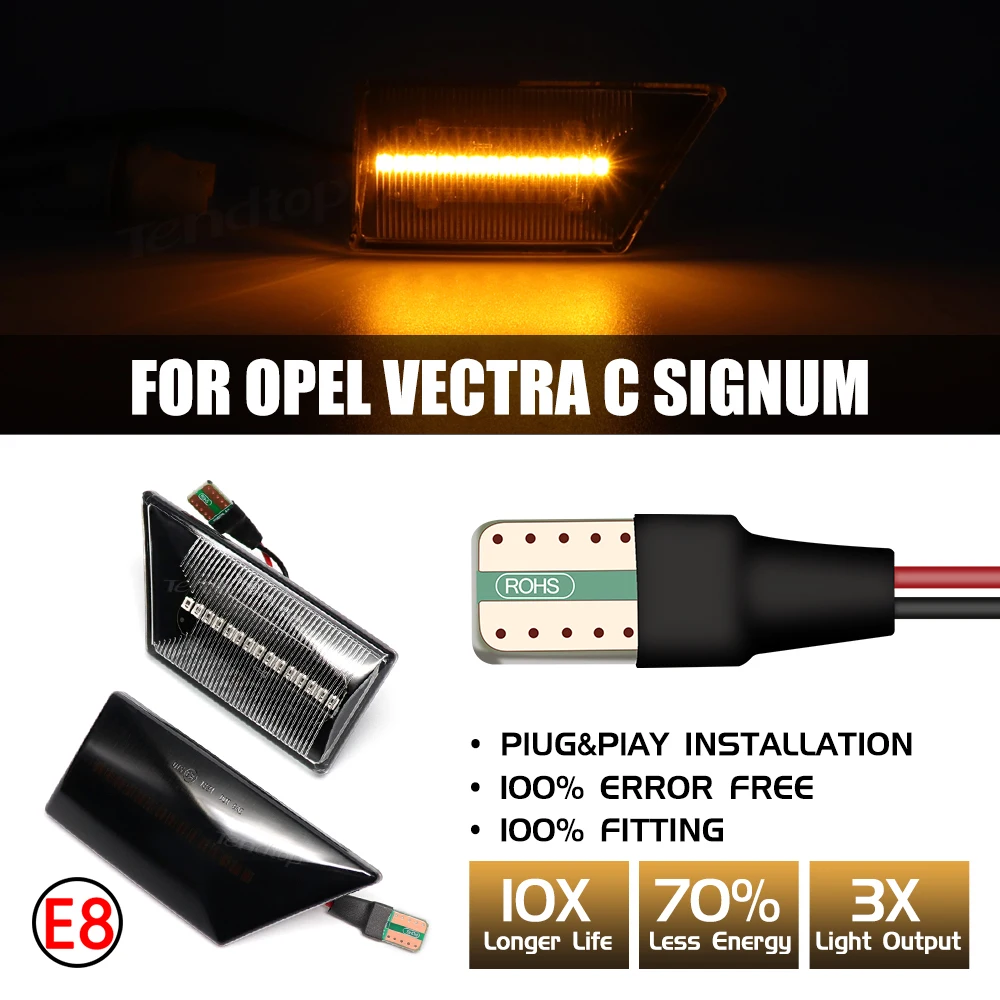 

12V For OPEL Vectra C 01-08 for Signum 03-08 Led Dynamic Sequential Blinker Turn Signal Light Side Repeater Lamp Car Styling