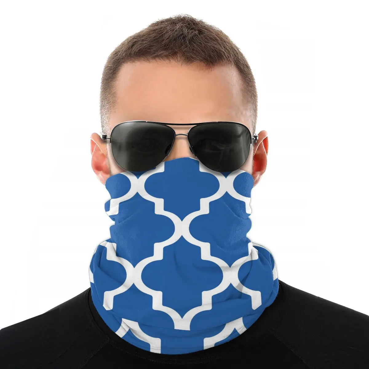 

Quatrefoil Lattice Scarf Half Face Mask Unisex Halloween Tube Mask Tubular Bandanas Versatility Headwear Biking Hiking