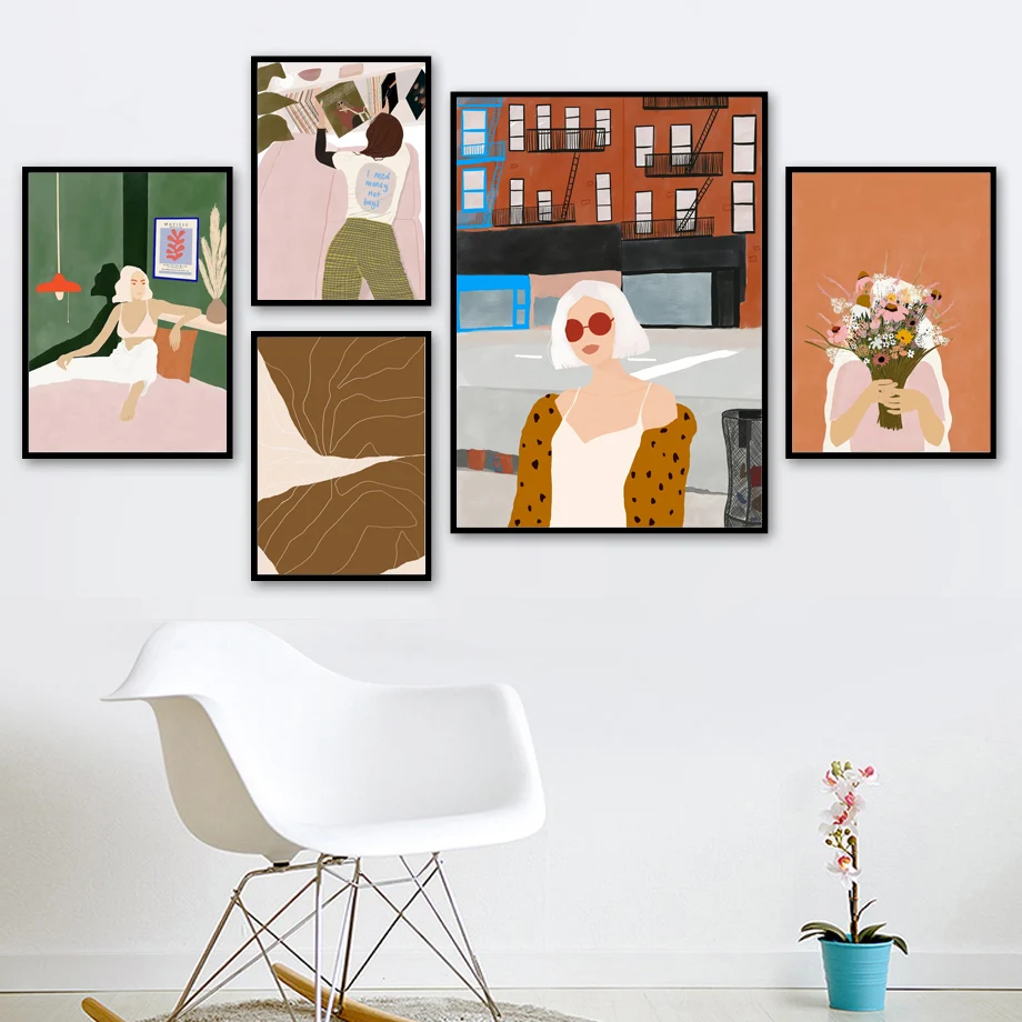 

Wall Decoration Abstract Illustration Home Decoration Canvas Painting Low Saturation Color Living Room Decoration Painting Art