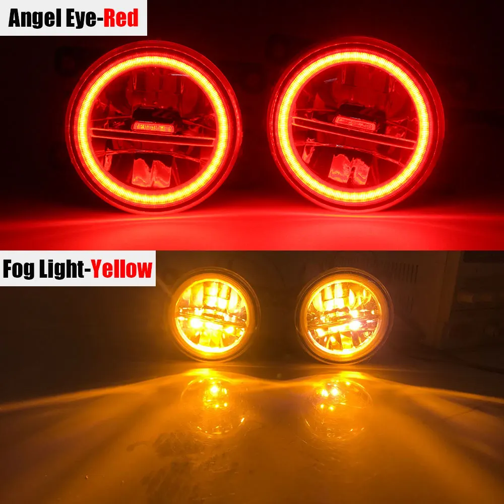Red and Yellow Buildreamen2 автомобильный H11 Светодиодный фонарь противотуманный светильник комплект Ангел глаз дневной ходовой светильник DRL 4000лм 12 В для Citroen Berlingo B9 2012 - Цвет: Red and Yellow