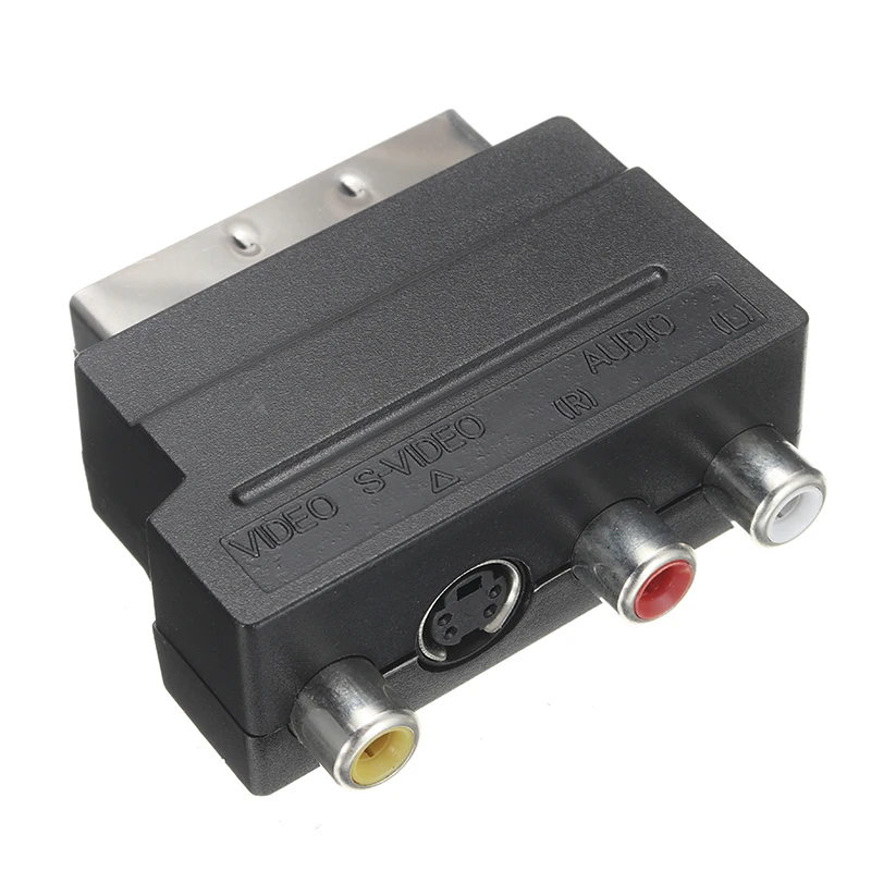 Черный с переходником SCART на 3 RCA Phono 1080p HDMI совместимый S video AV аудиокабель для